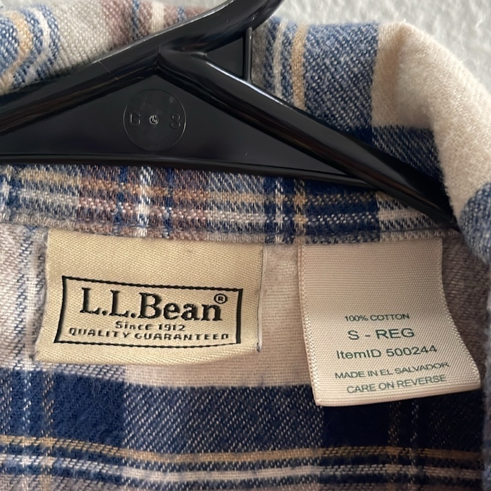 L.L. Bean Men’s Plaid Flannel Pajama Shirt Sz Small Regular - Picture 5 of 5
